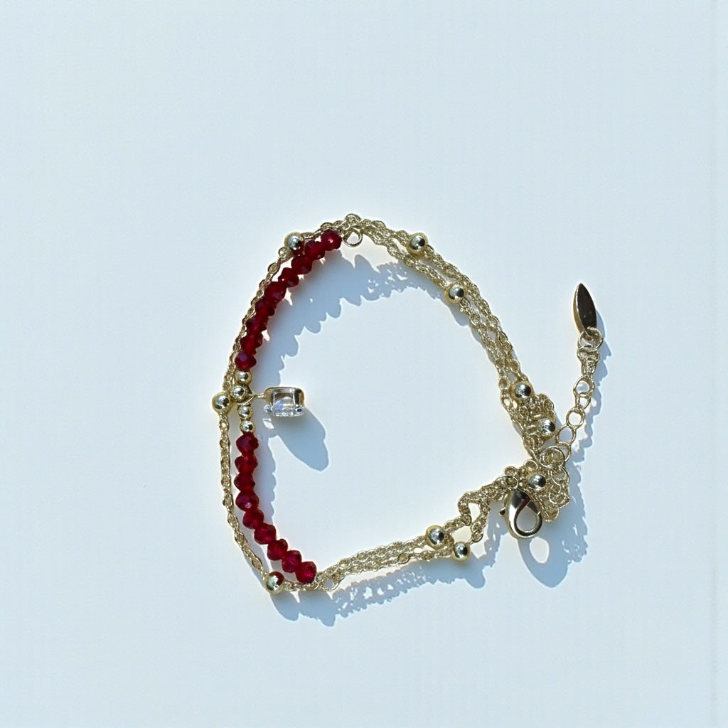 Ruby Charm Bracelet