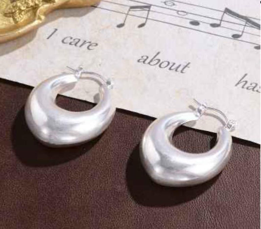 Lunar Sliver Drop Hoops